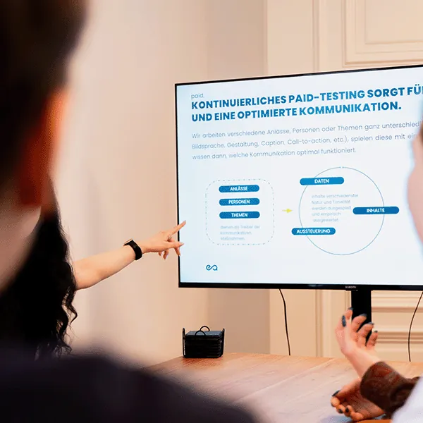 Strategiepräsentation auf Bildschirm